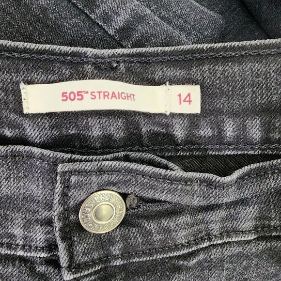 Levi's 505 Jeans Women Straight Leg Size 14 Denim Black Mid Rise 5-Pocket Casual - Picture 8 of 11